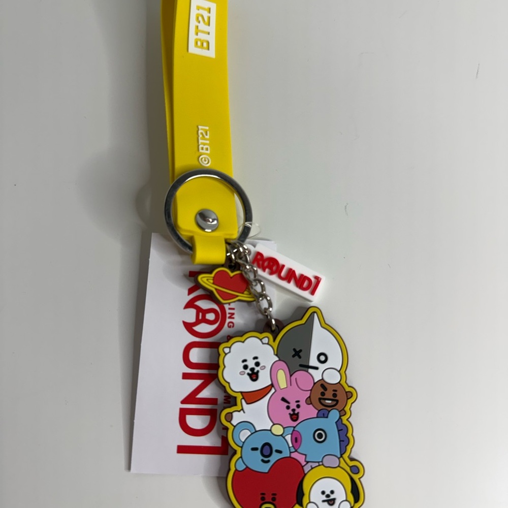 BT21 Character Keychain with Yellow Strap